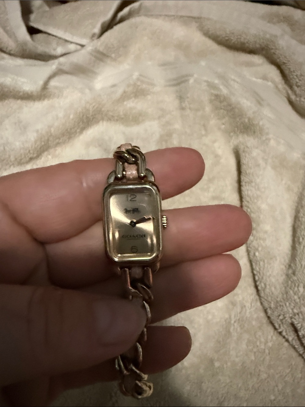 Coach Two-Tone Gold and Rose Gold Link Bracelet Watch